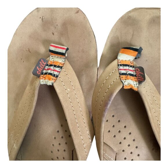 Margaritaville tan palm tree flip flops women's size 11 - Picture 2 of 6